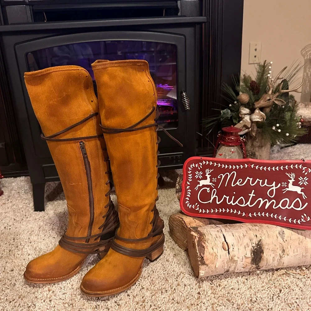 Freebird Women's Lace Up Boots in Brown - Picture 2 of 10